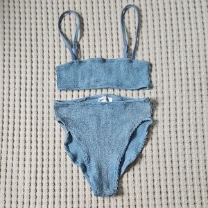 Youswim Poise Top High Waist Bottoms Set Powder Blue